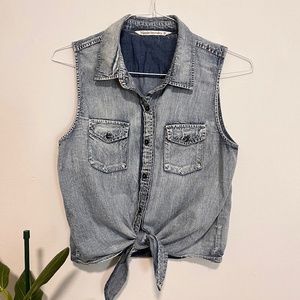 Hippie Laundry Denim Tie Knot Top